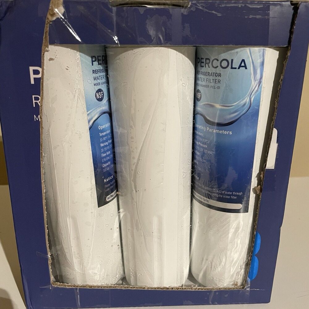 Percola PCL-01 Refrigerator Water Filter 3-Pack Replacement